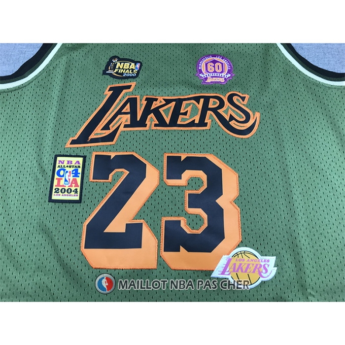 Maillot Los Angeles Lakers LeBron James NO 23 Mitchell & Ness 2018-19 Vert